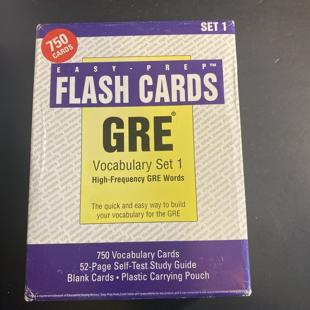 GRE VOCABULARY SET 1: HIGH-FREQUENCY GRE WORDS By Easy-prep Flash Cards